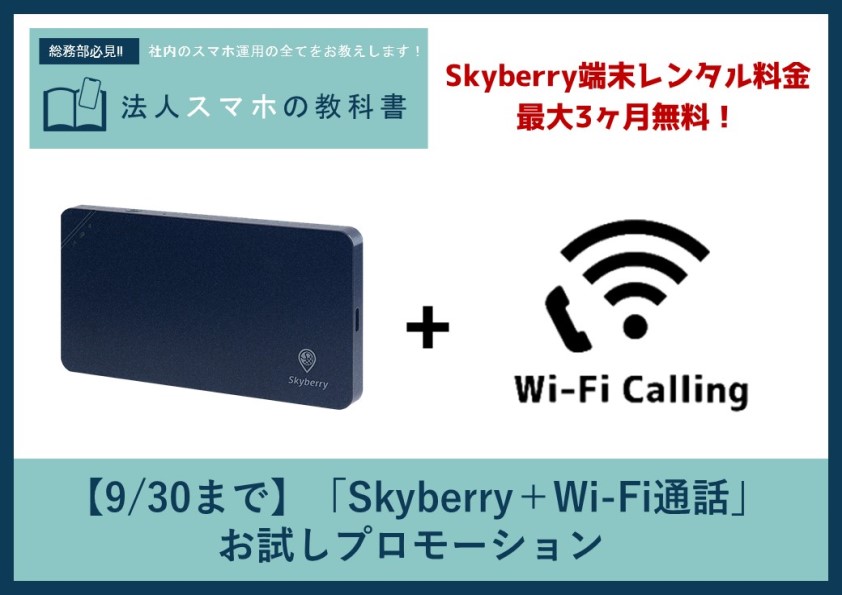 【9/30まで】「Skyberry＋Wi-Fi通話」お試しプロモーション